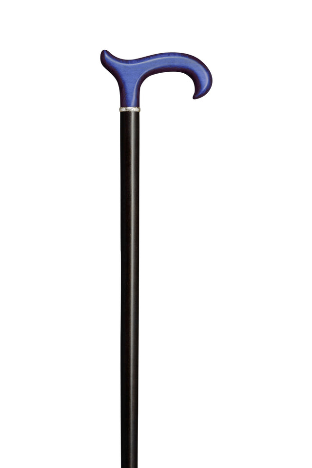 Ziggy Blue Derby Handle with on a Black Shaft-Classy Walking Canes
