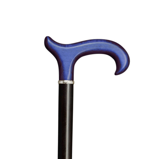 Ziggy Blue Derby Handle with on a Black Shaft-Classy Walking Canes