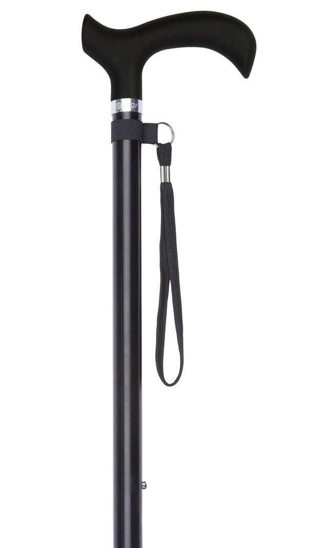 Ziggy Extra Tall Derby Adjustable Cane in Black-Classy Walking Canes