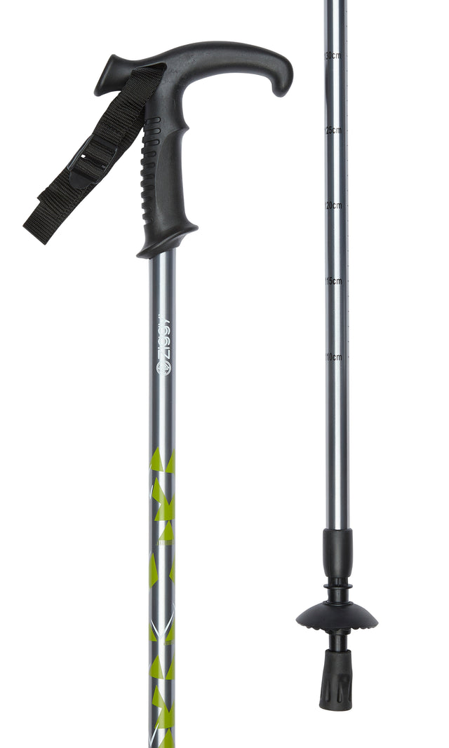 Ziggy Hiker and Walking Stick Handle Hiking Pole with Green Hilltops Design-Classy Walking Canes