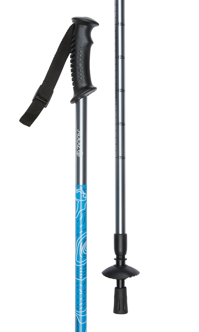 Ziggy Pole in Blue Contours Design-Classy Walking Canes