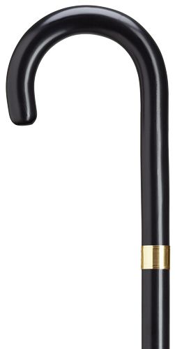 Crook Handle Cane in Northern Ash Wood with in Black Finish