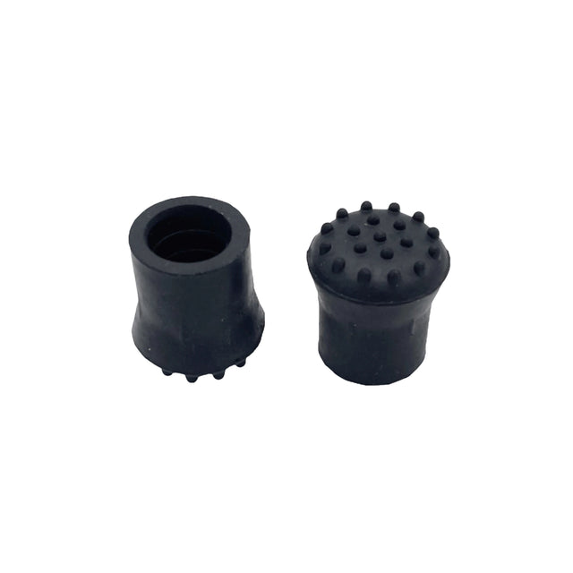 3/4" Extra Grip Black Rubber Replacement Cane Tips - 2 Pack-Classy Walking Canes