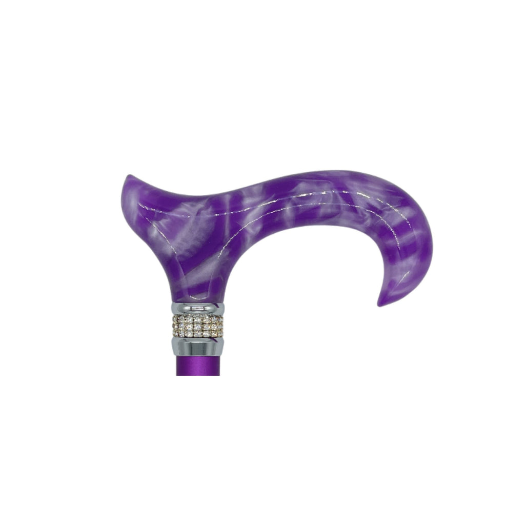 Classy Walking Canes Adjustable Purple with Rhinestone Collar