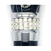 Classy Walking Canes Adjustable Elegant Black With Rhinestone Collar-Classy Walking Canes