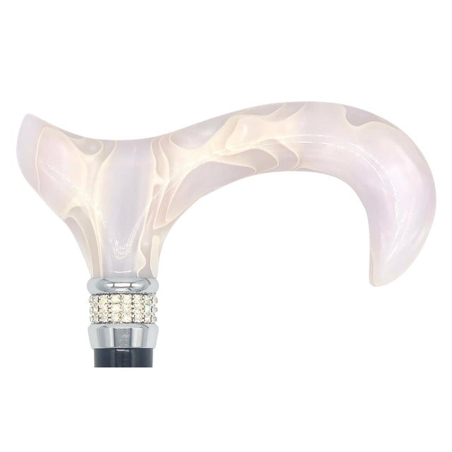 Classy Walking Canes Adjustable Elegant Black and White Rhinestone Collar-Classy Walking Canes