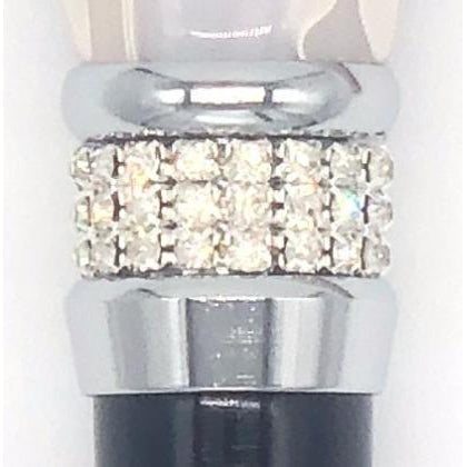 Classy Walking Canes Adjustable Elegant Black and White Rhinestone Collar-Classy Walking Canes