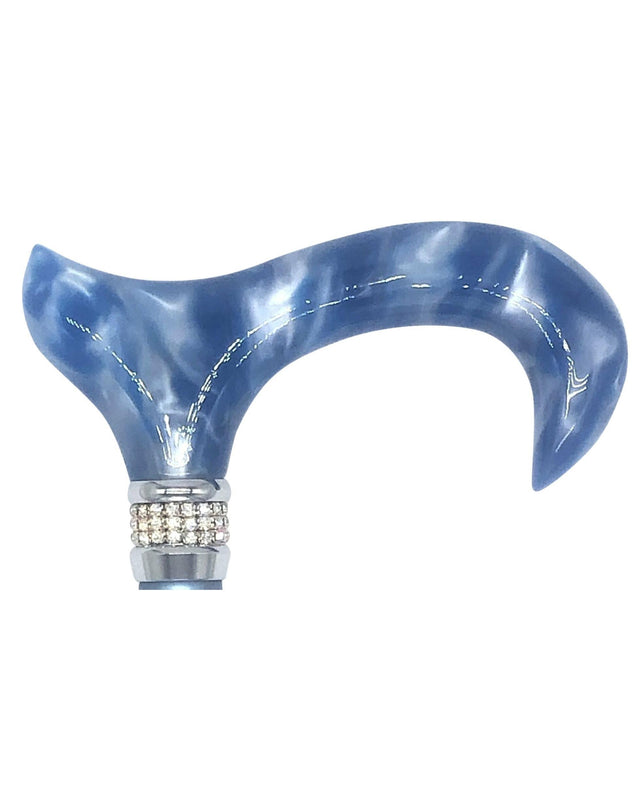 Classy Walking Canes Adjustable Elegant Blue with Rhinestone Collar-Classy Walking Canes
