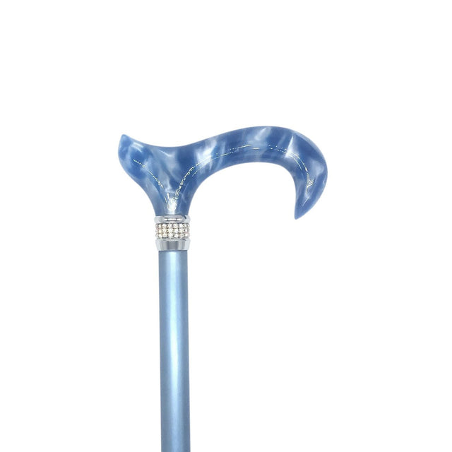 Classy Walking Canes Adjustable Elegant Blue with Rhinestone Collar-Classy Walking Canes
