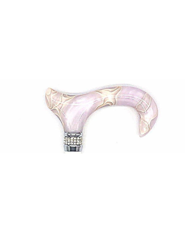 Classy Walking Canes Adjustable Elegant Shinny White with Rhinestone Collar-Classy Walking Canes