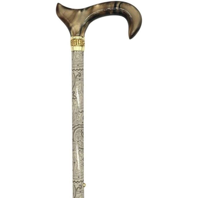 Classy Walking Canes Adjustable Fashionable Khaki Rhinestone and Pearls-Classy Walking Canes