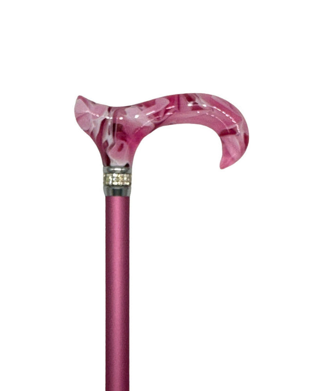 Classy Walking Canes Adjustable Fashionable Pink Rhinestone Collar-Classy Walking Canes