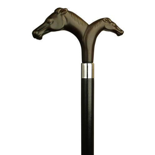 Derby Double Horse Heads Brown-Classy Walking Canes