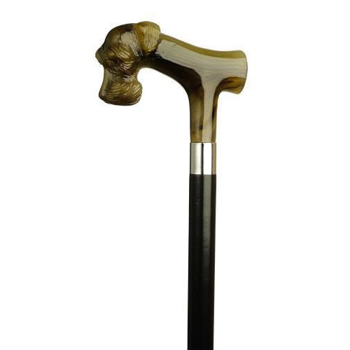 Derby Schnauzer Dog Head Horn-Classy Walking Canes