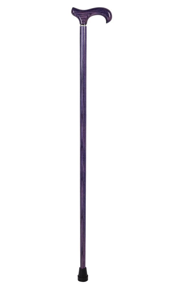 Derby with Silver Collar and Purple Shaft and Handle-Classy Walking Canes