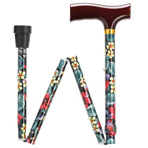 Fashionable Folding Imprints Night Flowers-Classy Walking Canes