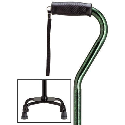 Green Granite Quad - Small Base-Classy Walking Canes