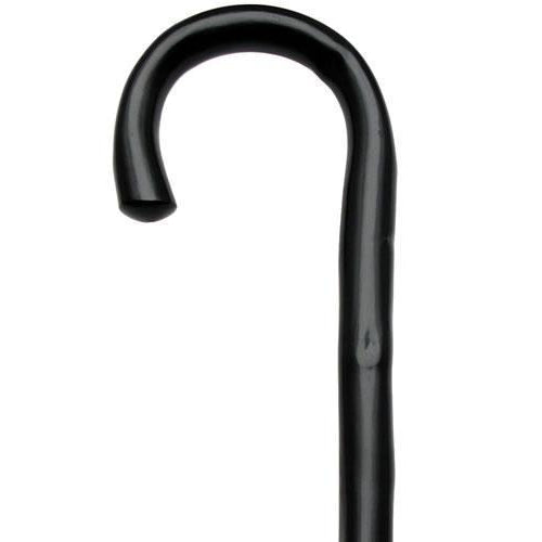 Men's Natural Chestnut Crook in Black-Classy Walking Canes