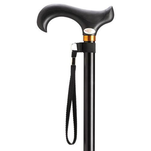 Overmold Derby Adjustable in Black-Classy Walking Canes