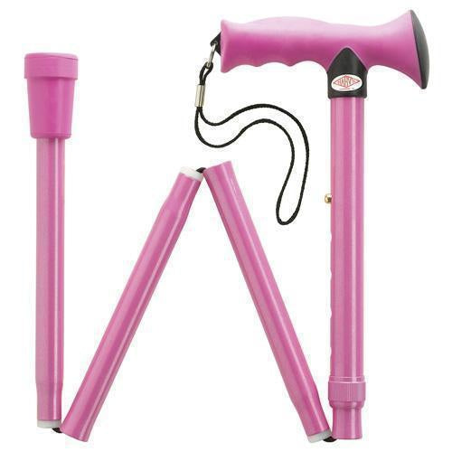 Overmold Ergonomic Folding Cane-Lt. Pink-Classy Walking Canes