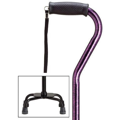 Purple Granite Quad - Small Base-Classy Walking Canes