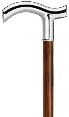 Shiny Chrome with Walnut Shaft-Classy Walking Canes