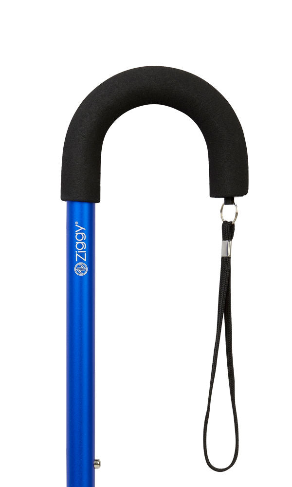 Ziggy Crook Adjustable Cane in Blue-Classy Walking Canes