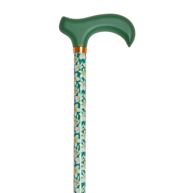 Green Frangipani Adjustable Walking Cane