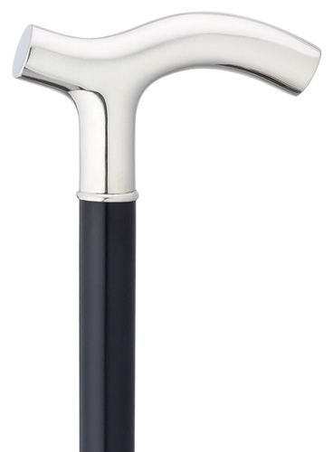 Alpacca Silver Fritz Handle with Black Shaft-Classy Walking Canes