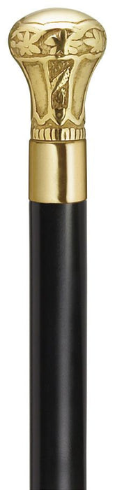 Royal Brass Knob with Black Shaft-Classy Walking Canes