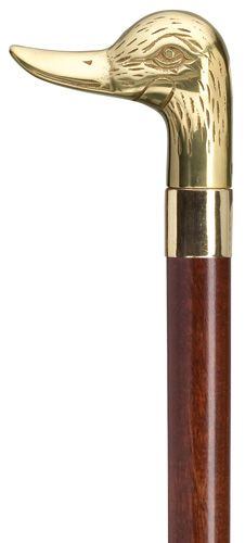 Brass Duck Handle Walking Cane w/ Custom Color Stained Ash Shaft