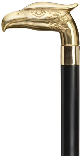 Solid Brass Eagle Head with Black Shaft-Classy Walking Canes