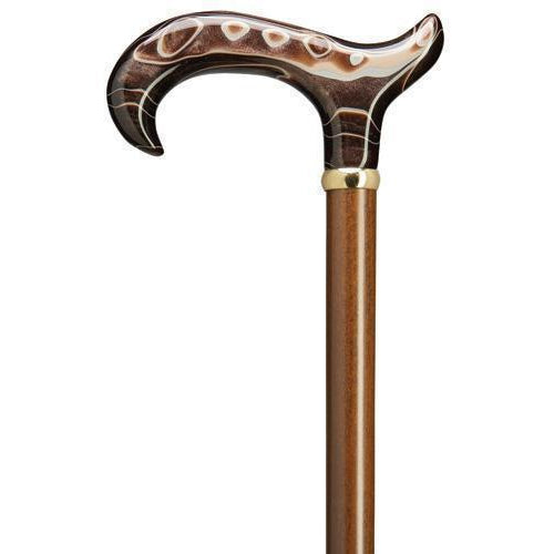 Ladies Brown Swirl Lucite-Classy Walking Canes