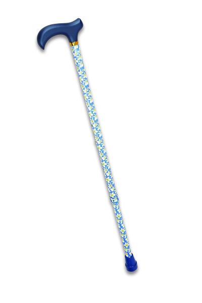 Blue Frangipani Adjustable Walking Cane