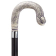 Acorn Crook with Black Shaft in Antique Scrimshaw-Classy Walking Canes