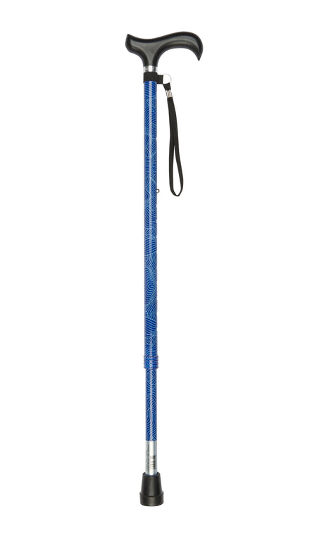 Adjustable Blue Waves Design Walking Cane-Classy Walking Canes
