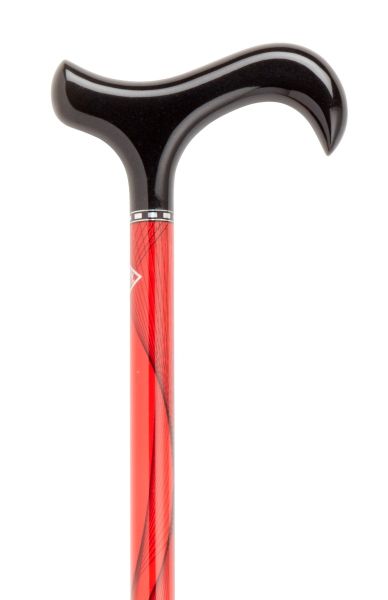Adjustable Unisex Rally Red Carbon Black Derby Handle-Classy Walking Canes