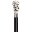 Afghan Man's Head with Black Shaft in Antique Scrimshaw-Classy Walking Canes