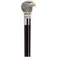 Bald Eagle with Black Shaft in Antique Scrimshaw-Classy Walking Canes