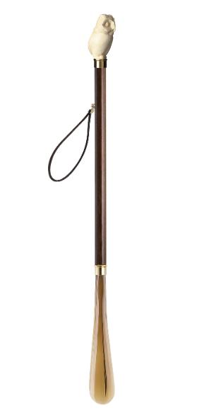 Barn Owl Shoehorn with Ivory Effect Head and Beechwood Shaft-Classy Walking Canes