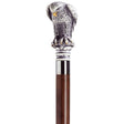 Bird of Prey with Walnut Shaft in Antique Scrimshaw-Classy Walking Canes