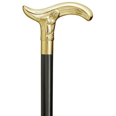 Brass Fair Maiden Fritz with Black Shaft-Classy Walking Canes
