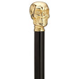 Brass Skull on Black Shaft-Classy Walking Canes
