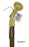 Emblema de caballo sin marca en palo Bubba con mango de latón de 39 pulgadas, bastones para caminar con clase