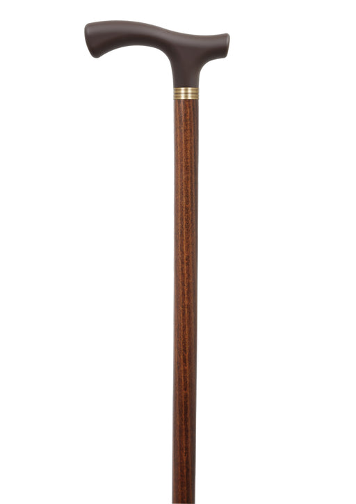Bastón con mango Fritz de silicona suave al tacto en bastones para caminar con clase marrón