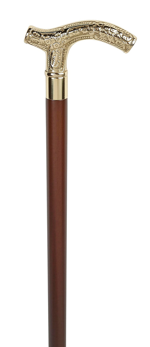 Brass walking stick 19th century, ball-shaped knob of ch…