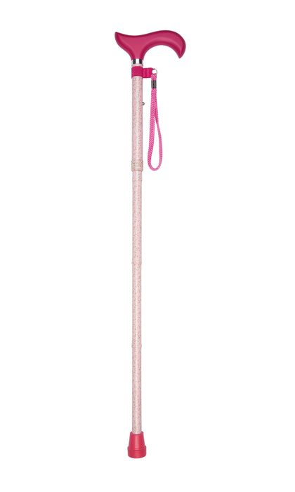 Folding Pattern Folding Cane in Pink Floral-Classy Walking Canes
