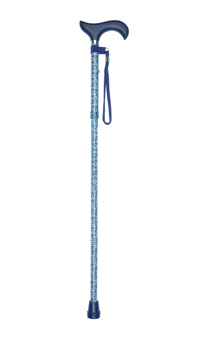 Folding Pattern Folding Cane in Blue Foral-Classy Walking Canes