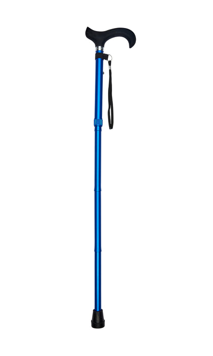 Bastón plegable en azul con mango de silicona - Bastones para caminar con clase