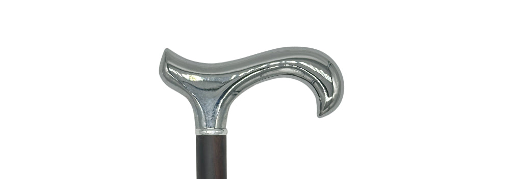 Classy Canes Chrome Plated Derby Handle on a Beautiful Solid Ebony Wood  Shaft